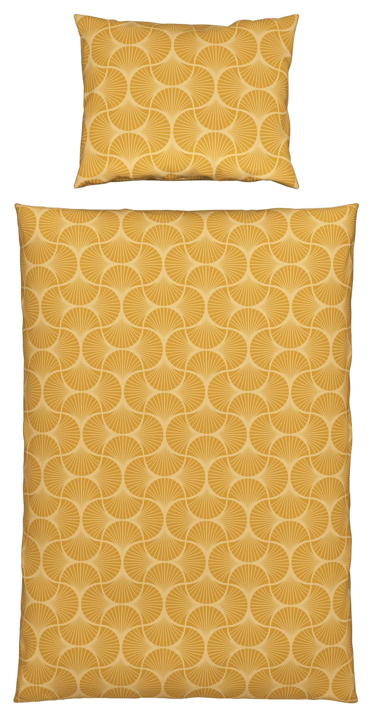 Ágyneműhuzat-garnitúra Finn Xl 140/220, 70/90c - sárga, Modern, textil (140/220cm) - Modern Living