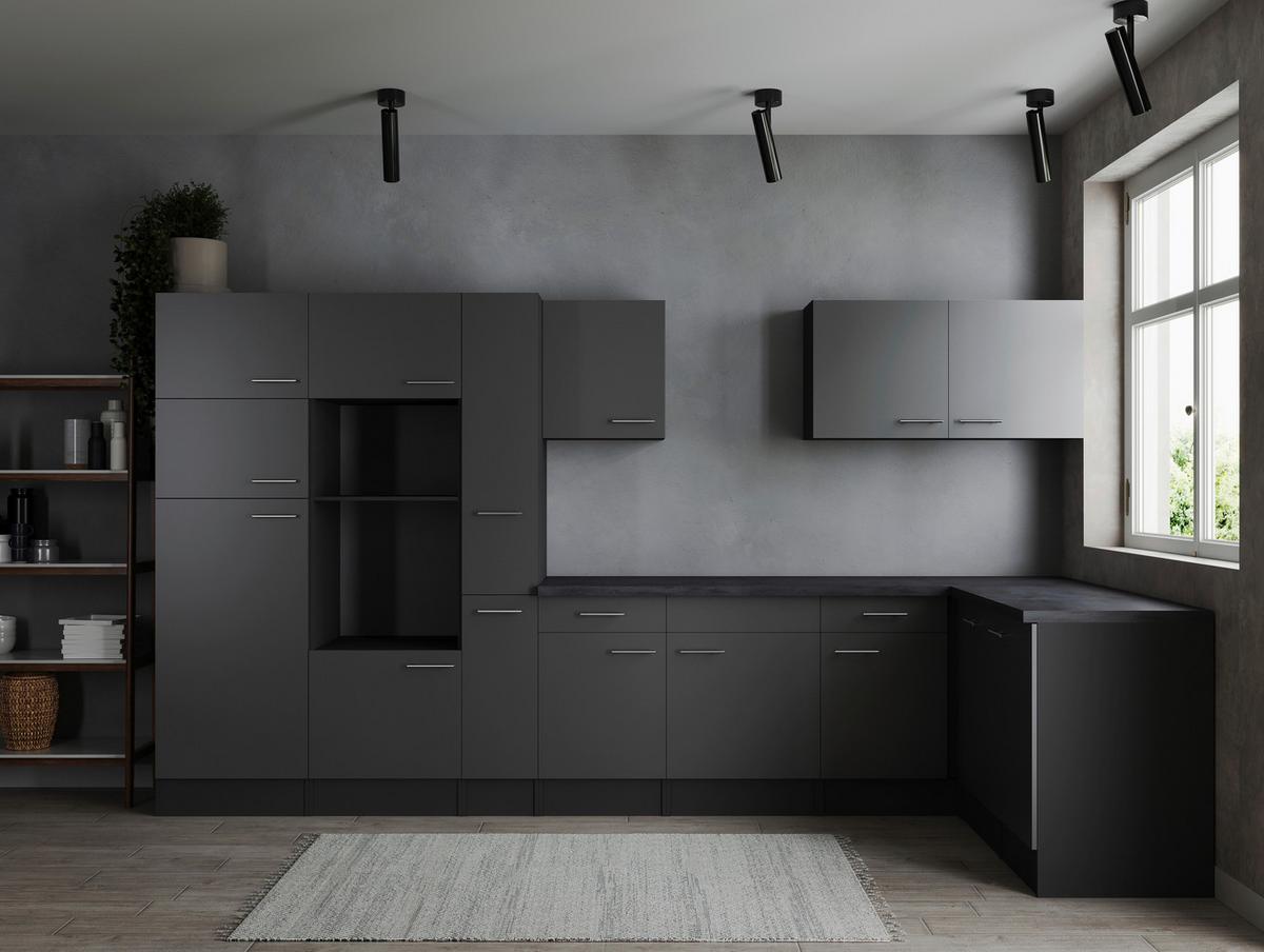 Kotna Kuhinja Brez Aparatov Oliver, 370x172cm - srebrne barve/siva, Design, kovina/leseni material (370/172cm) - Respekta