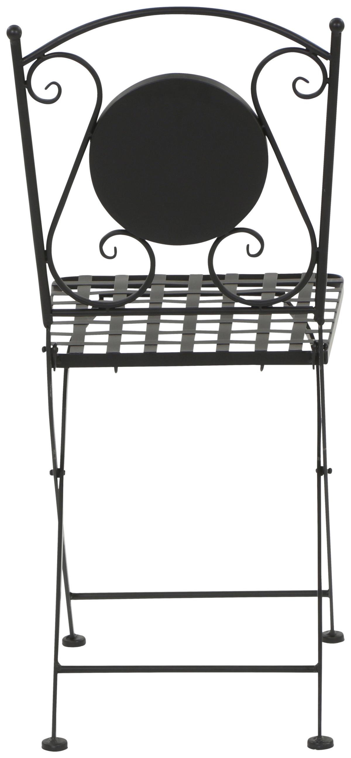 Gartenstuhl Schwarz Mosaik klappbar - Multicolor/Schwarz, MODERN, Keramik/Metall (39/88,5/49,5cm) - Siena Garden