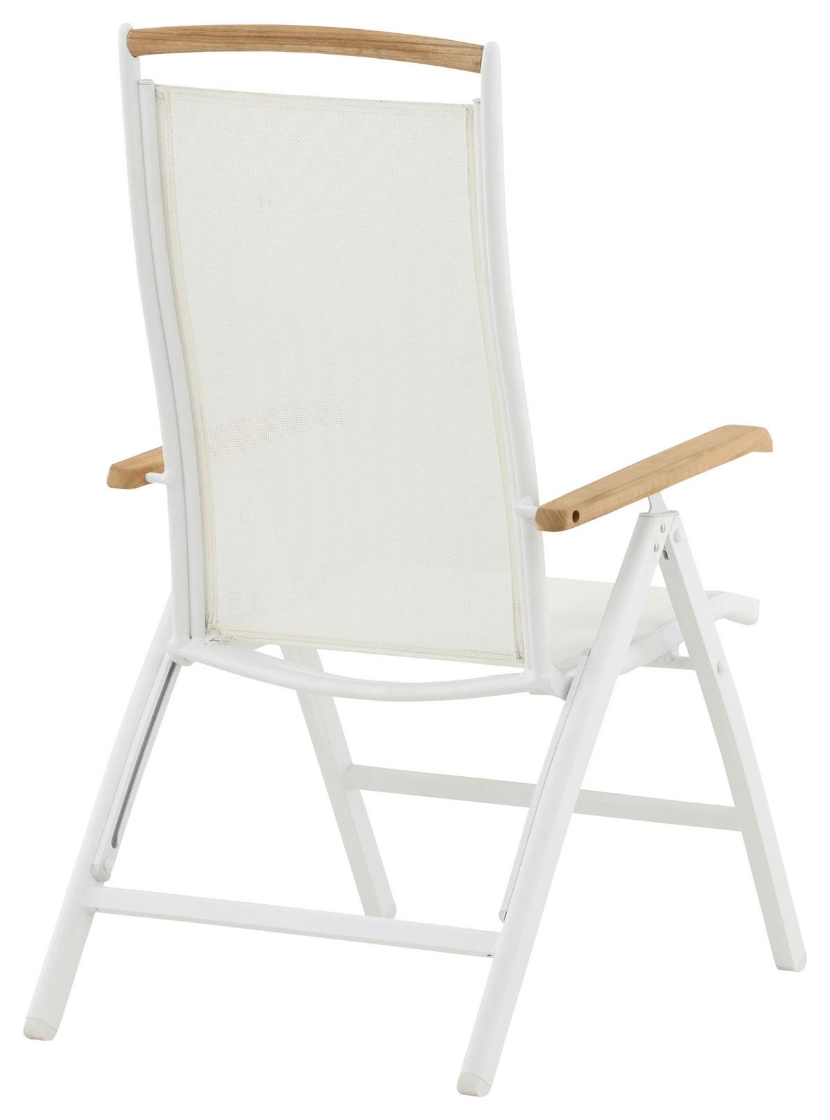Gartenstuhl 2er-Set Panama ca. 60x110x75 cm Weiß - Naturfarben/Weiß, KONVENTIONELL, Textil/Metall (60/110/75cm) - Gardenson