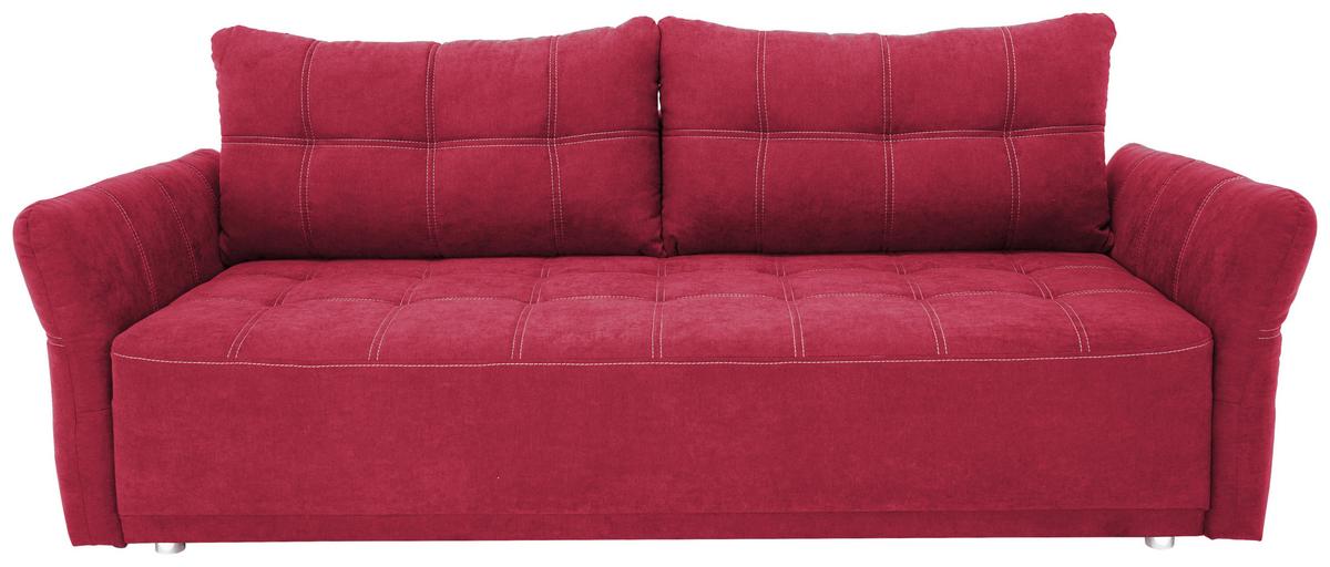 Canapea Bigsofa PASCAL - roșu, Basics, plastic/lemn (221/91/107cm) - Modern Living