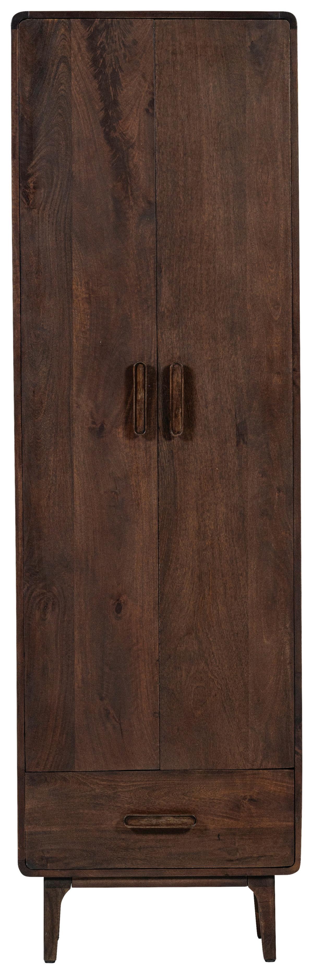Mehrzweckschrank Liya Mangoholz - Dunkelbraun, Design, Holz (60/200/35cm) - Livetastic