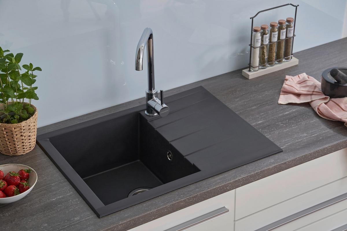 Pomivalno Korito Huston, 62x50cm - črna, Basics, kamen/umetna masa (62/21/50cm) - Respekta