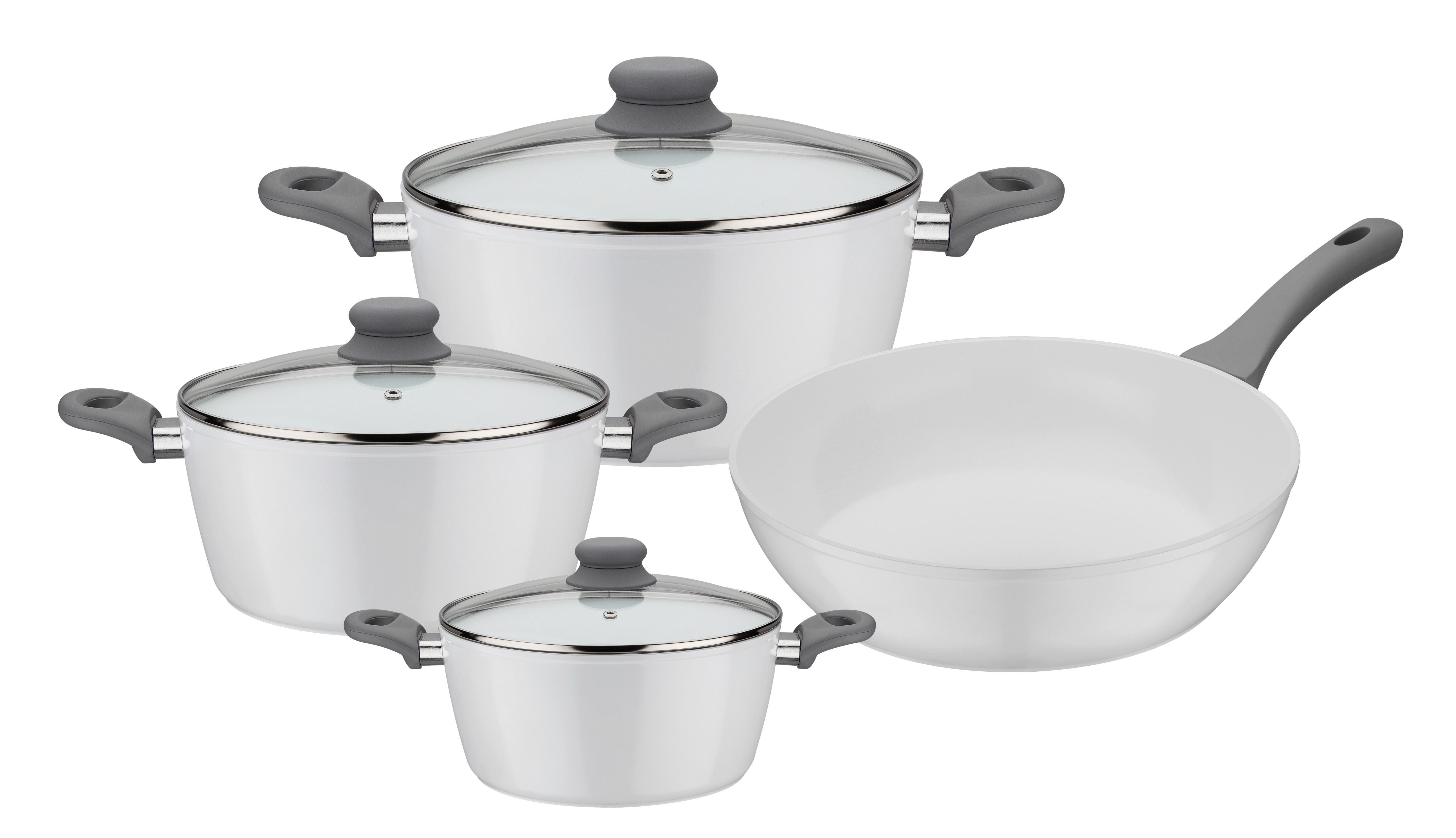 Set Posod Fiona, 4-Delni - bela, Basics, kovina (24cm) - GSW
