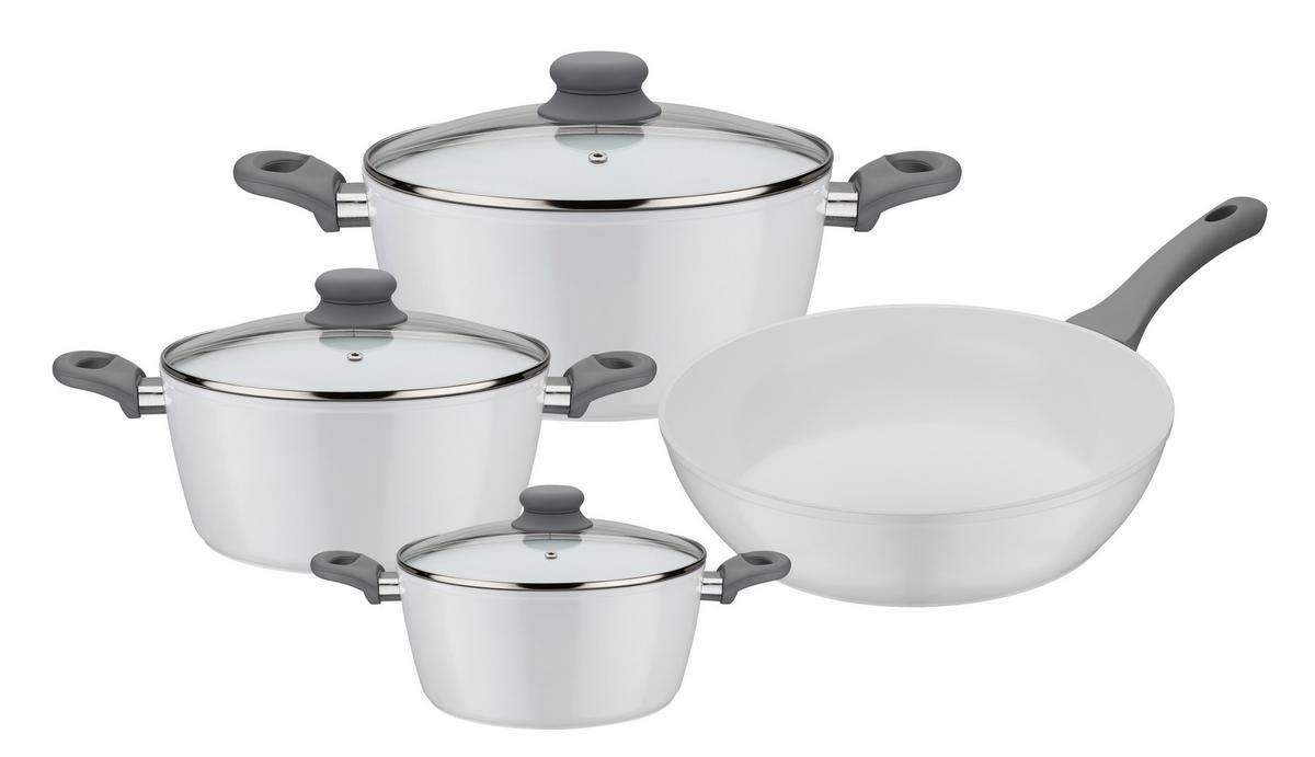 Set Posod Fiona, 4-Delni - bela, Basics, kovina (24cm) - GSW