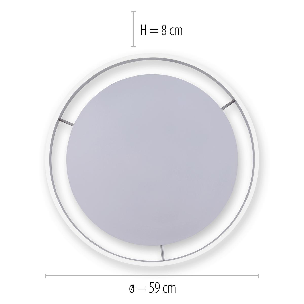 LAMPA SUFITOWA LED 8416-55 Q-VITO *SH* - kolor srebrny, Design, tworzywo sztuczne/metal (59/59cm) - Paul Neuhaus