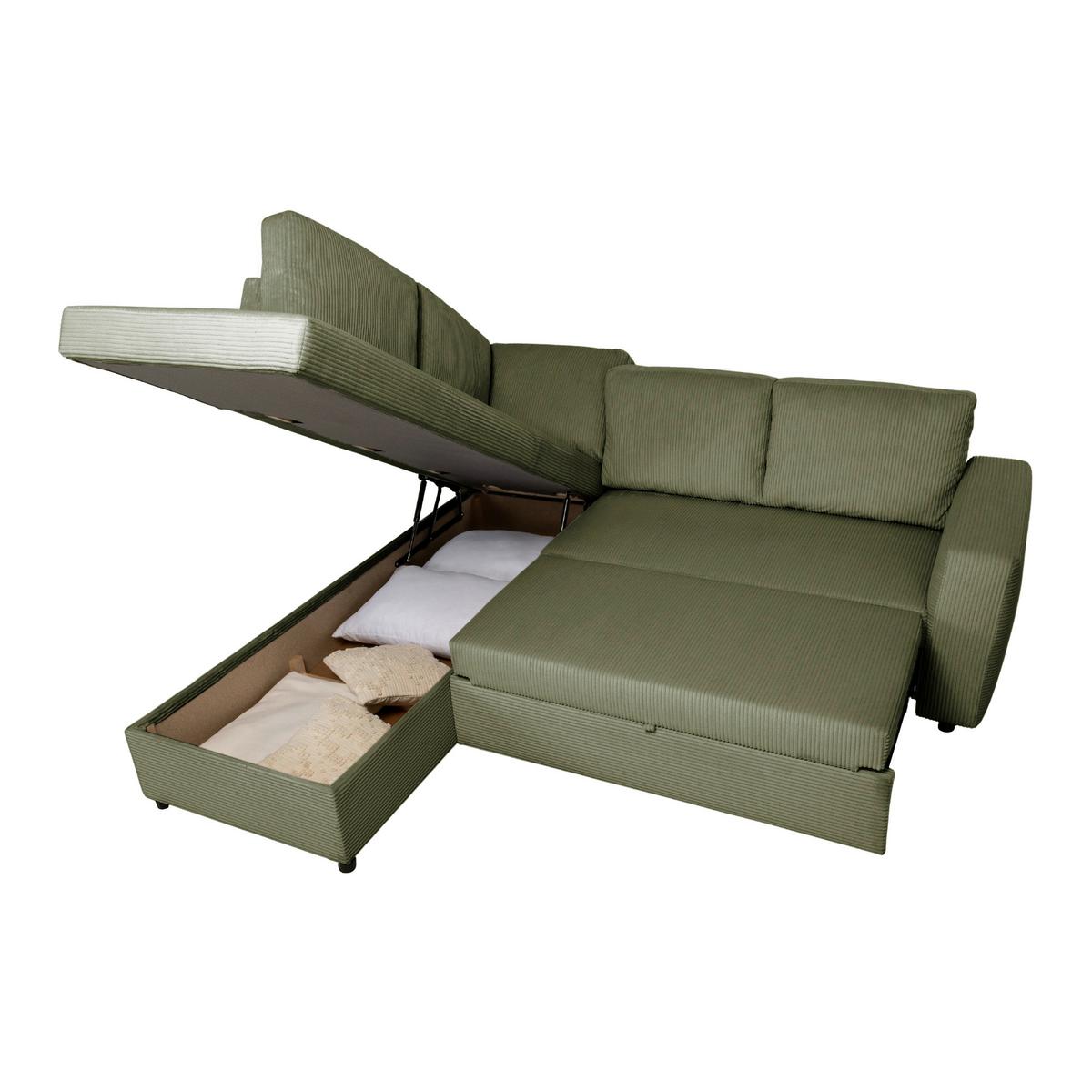 Kutna Garnitura Toulouse - Khaki/crna, Trend, drvo/metal (206/224cm)