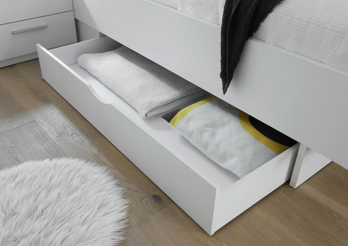 Posteljni Predal Sizilia, 2 Kos, Bela - bela, Moderno, kovina/umetna masa (137/19,1/61,5cm) - Premium Living