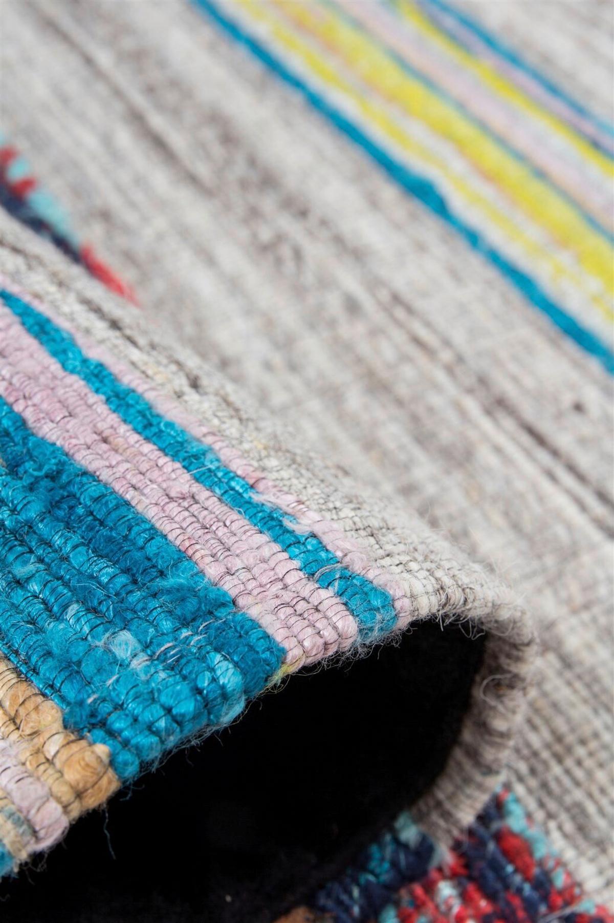 Flachwebeteppich Duarte 210 Natur / Blau 80x150 - Blau/Naturfarben, Basics, Textil (80/150cm) - Kayoom
