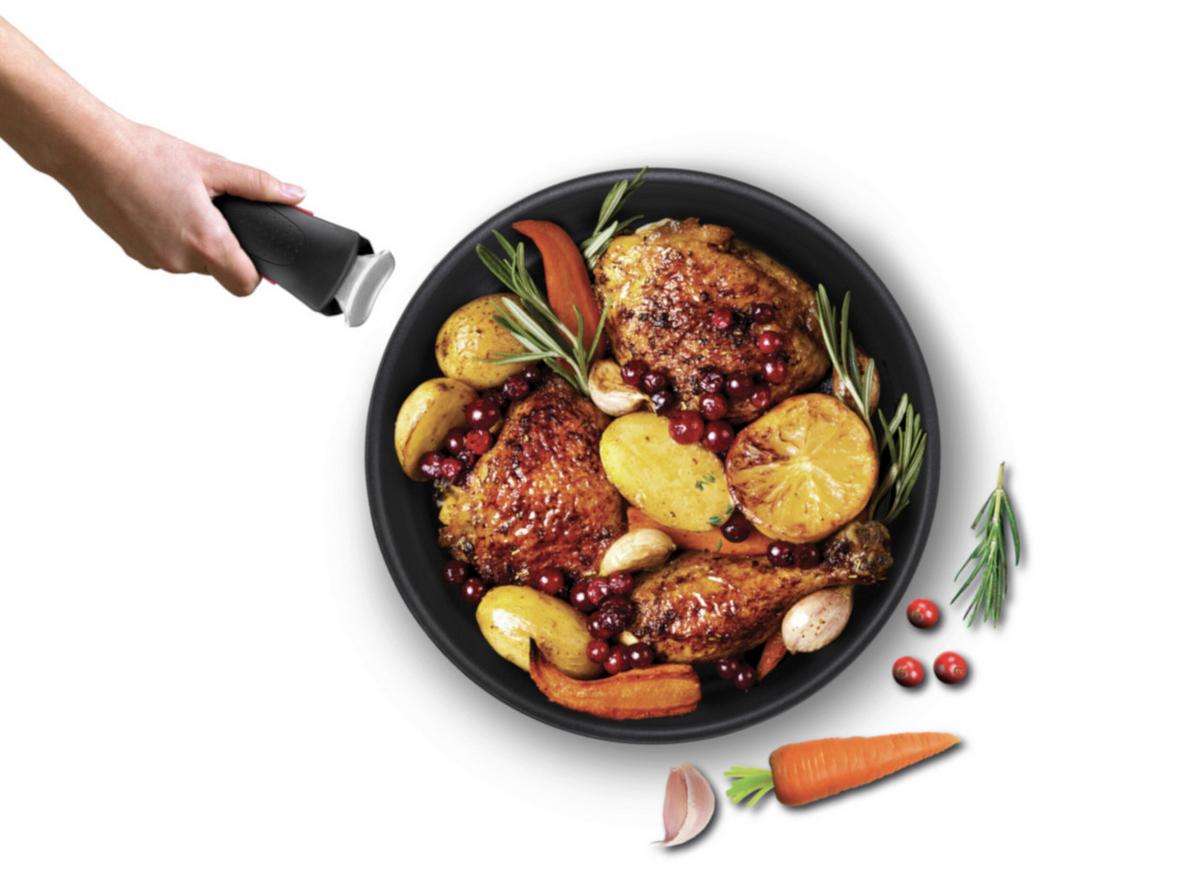 ZESTAW PATELNI L76495 TEFAL - ciemnoszary, Basics, metal - Tefal