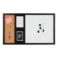 Memoboard Multiple ca. 69x41x2cm - Schwarz/Naturfarben, MODERN, Holz/Kunststoff (69/41/2cm) - Premium Living