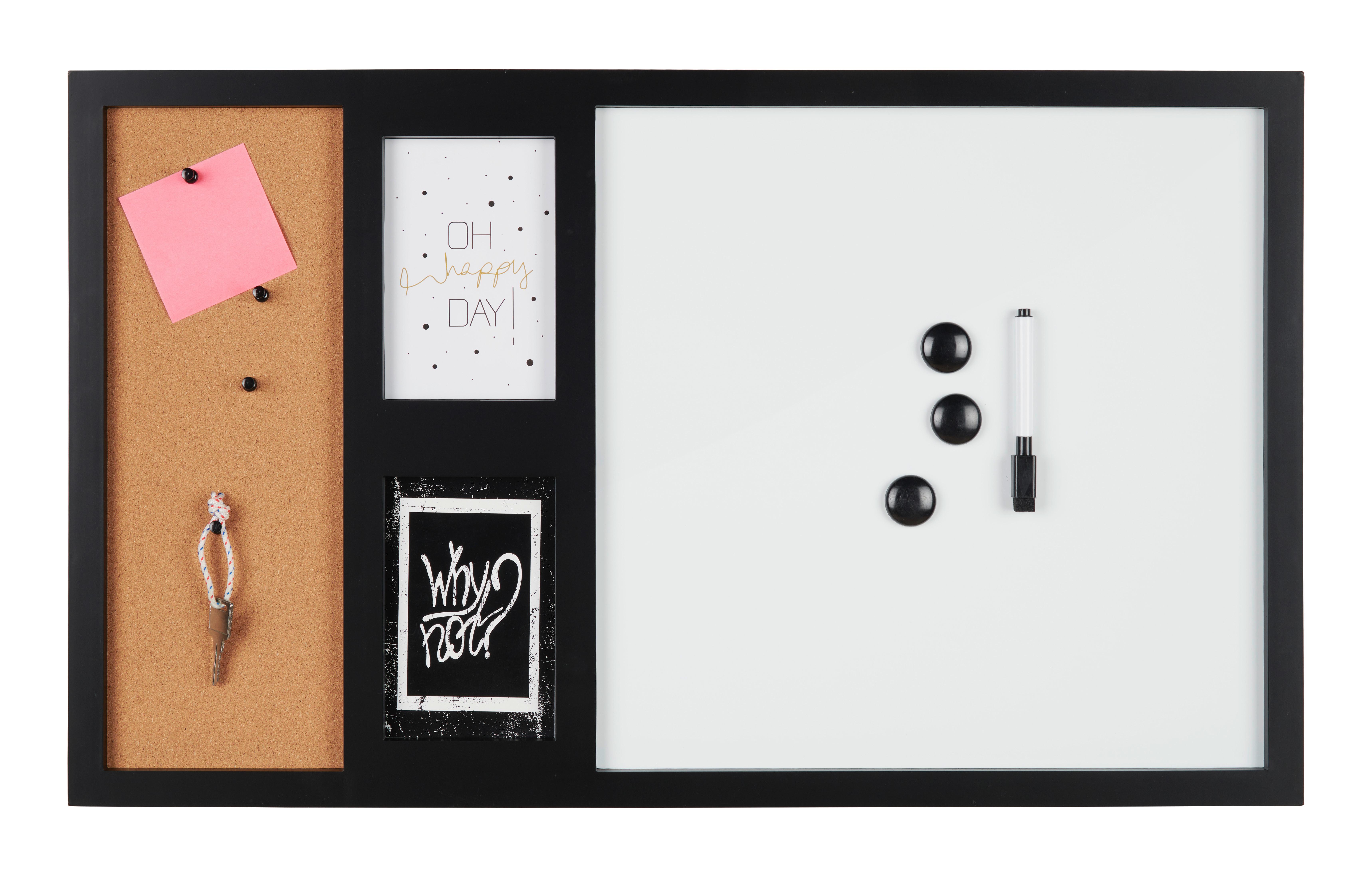 MEMOBOARD MULTIPLE -EXT- - vit/svart, Modern, metall/trä (69/41/2cm) - Premium Living
