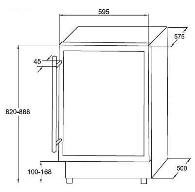 Weinkühlschrank WK341110-2S - Schwarz, Glas/Metall (59,5/82/61,5cm) - Amica
