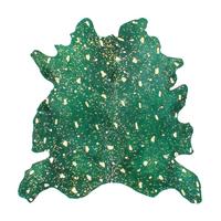 FLACHWEBETEPPICH FLY 110 FLASCHENGRÜN / GOLD - Dunkelgrün/Goldfarben, Konventionell, Leder (1.35qm) - Kayoom