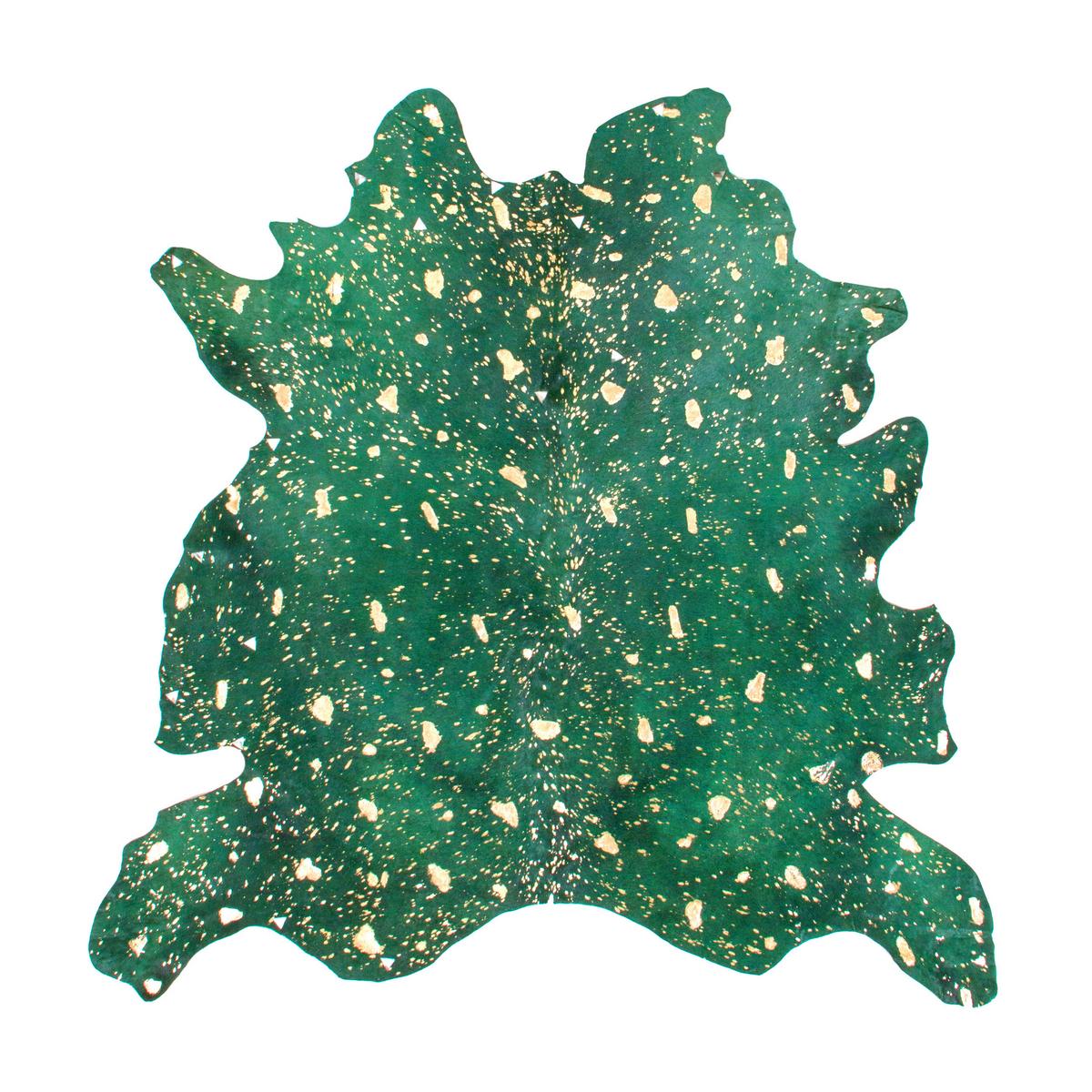 FLACHWEBETEPPICH FLY 110 FLASCHENGRÜN / GOLD - Dunkelgrün/Goldfarben, Konventionell, Leder (1.35qm) - Kayoom