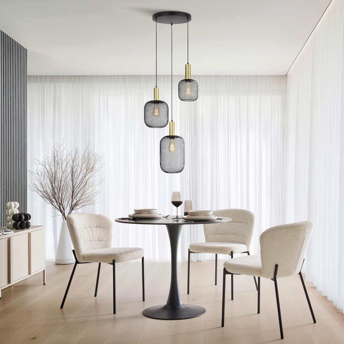 Függőlámpa Drato - fekete/aranyszínű, Modern, fém (39/34/120cm) - Mömax