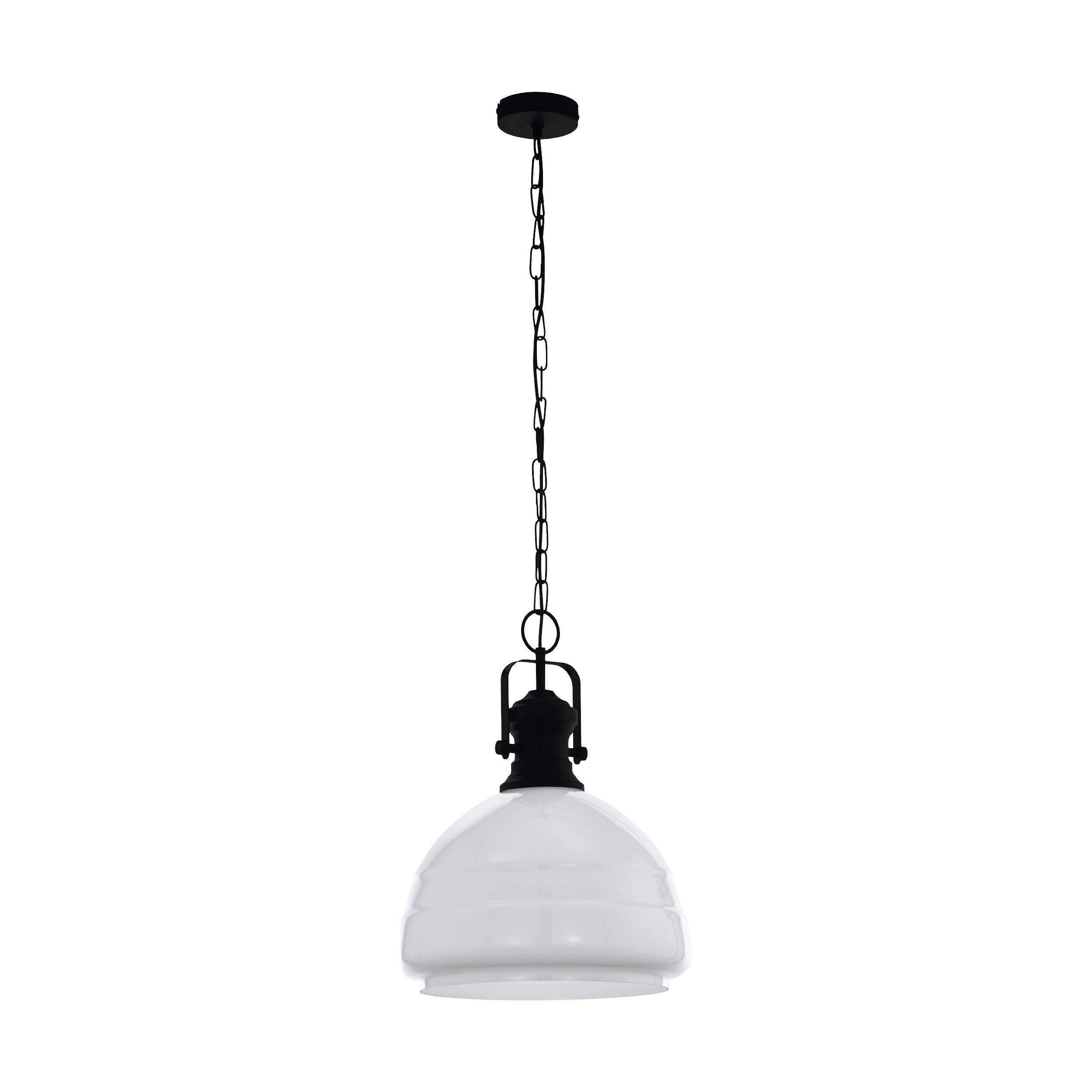 Hängeleuchte 43302* Combwich 1 - Weiss/Schwarz, Konventionell, Glas/Metall (38/110cm) - Eglo