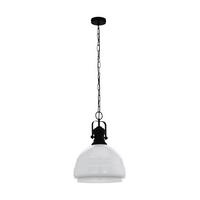 Hängeleuchte 43302* Combwich 1 - Weiss/Schwarz, Konventionell, Glas/Metall (38/110cm) - Eglo