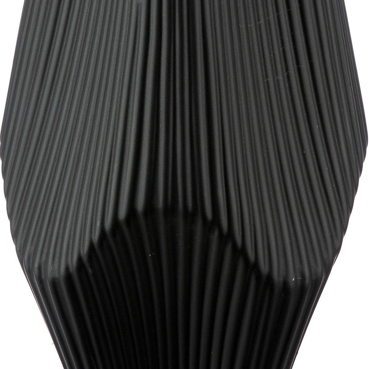 Dekovase Lamellen Schwarz - Schwarz, LIFESTYLE, Keramik (15/30cm)