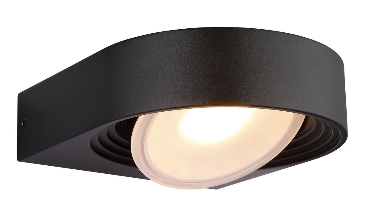 LED-AUSSENLEUCHTE 34322W OKO - Weiss/Schwarz, Design, Kunststoff/Metall (16/6,6cm) - Globo