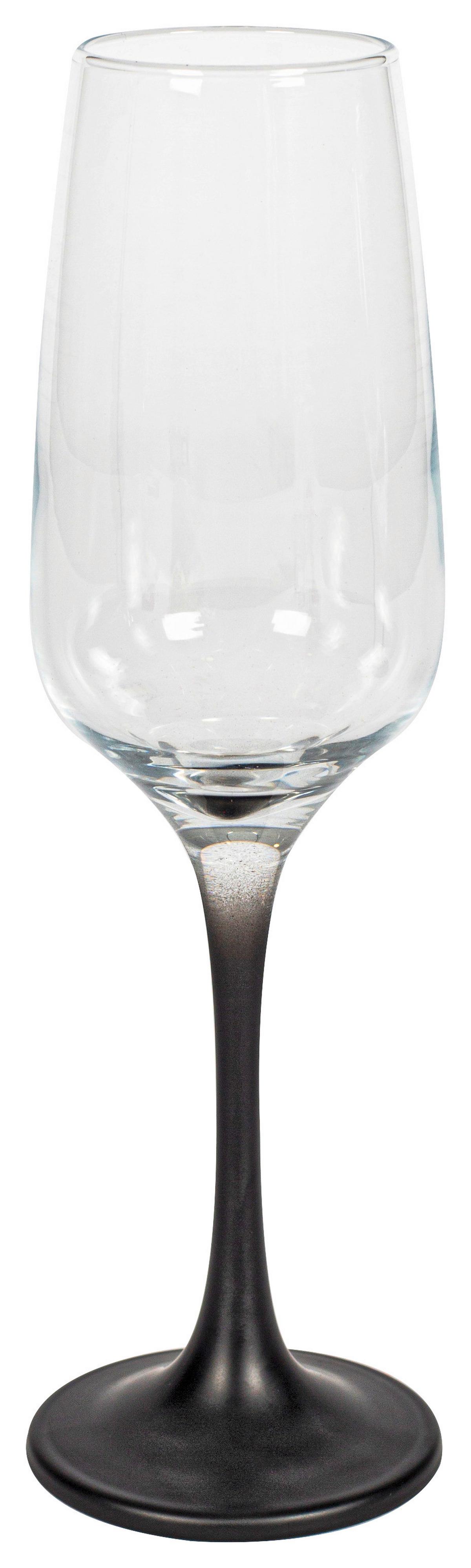 Pezsgőspohár Nini - fekete/átlátszó, Modern, Üveg (4,5/22,6cm) - Premium Living