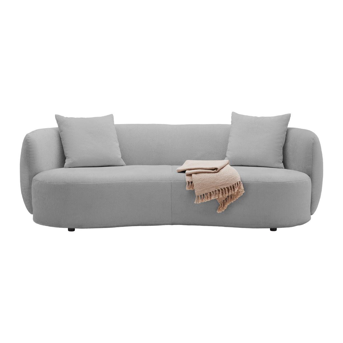 Bigofa Leonas Hellgrau - Hellgrau/Schwarz, MODERN, Kunststoff/Textil (235/72/110cm) - Premium Living