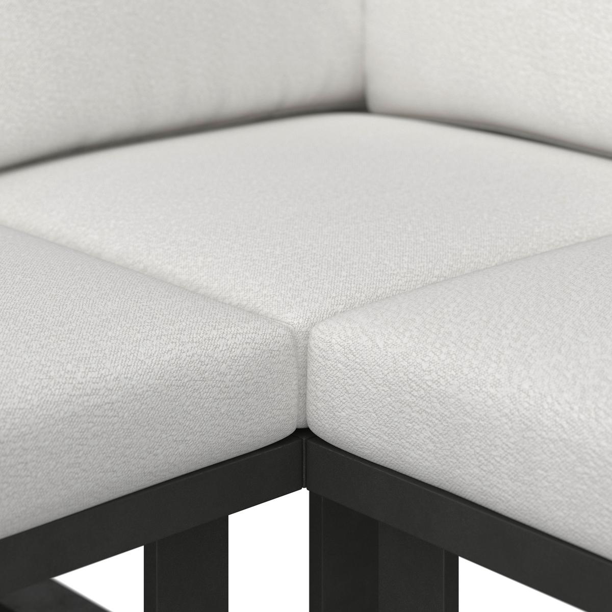 Dining-Loungeset Gianna Holz Outdoorstoff/Metall +Abdeckung - Creme/Schwarz, MODERN, Holz/Textil (221/71/76cm) - Bessagi Garden