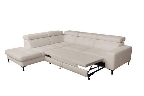 Sarokkanapé Ágyfunkcióval Lario - krém, Modern, faalapú anyag/textil (249/293cm) - Premium Living