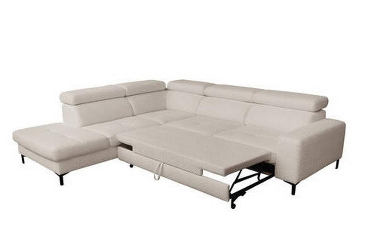Sarokkanapé Ágyfunkcióval Lario - krémszínű, Modern, faalapú anyag/textil (249/293cm) - Premium Living