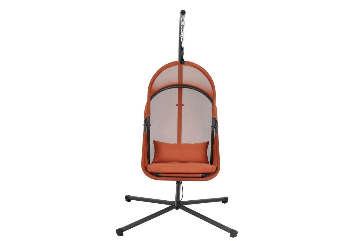 HÄNGESESSEL M90914 - Anthrazit/Rot, KONVENTIONELL, Kunststoff/Textil (123/195/106cm) - Siena Garden