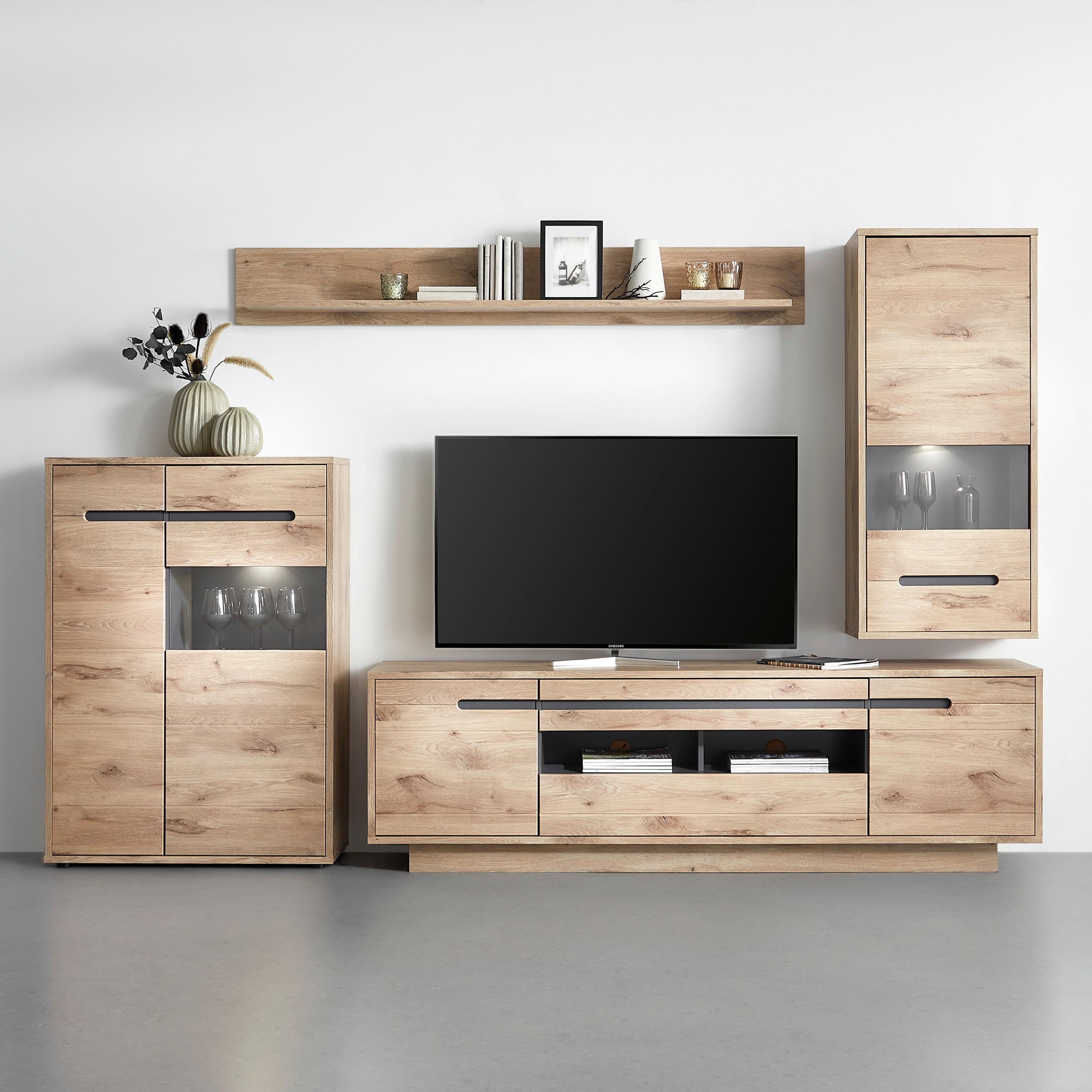 Wandboard in Viking Oak Nature - MODERN, Holzwerkstoff (185/25/22cm) - Mömax