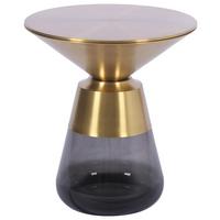 Kisasztal Baily - aranyszínű/szürke, Romantik / Landhaus, üveg/fém (48/54,5cm) - Premium Living