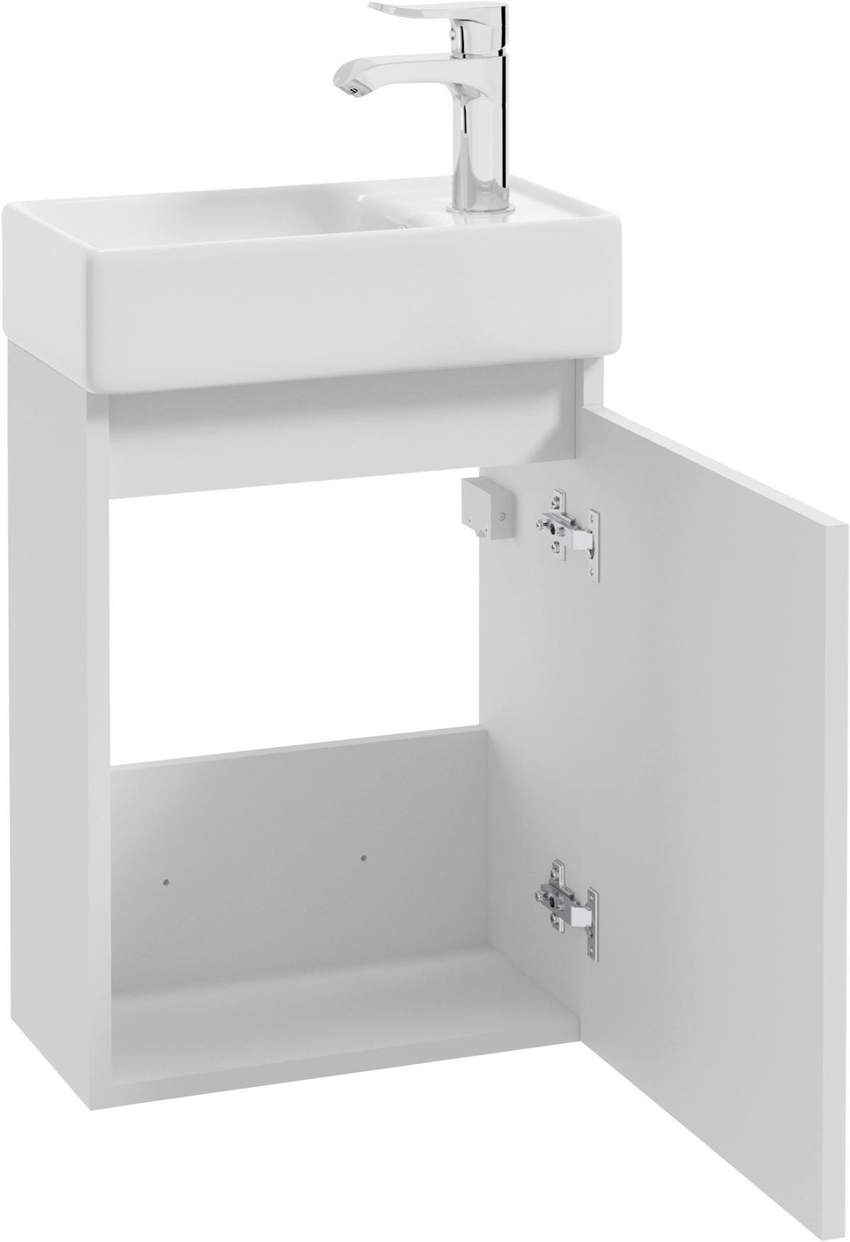SZAFKA Z UMYWALKĄ BANO 2 - biały, Basics, materiał drewnopochodny/ceramika (40cm)