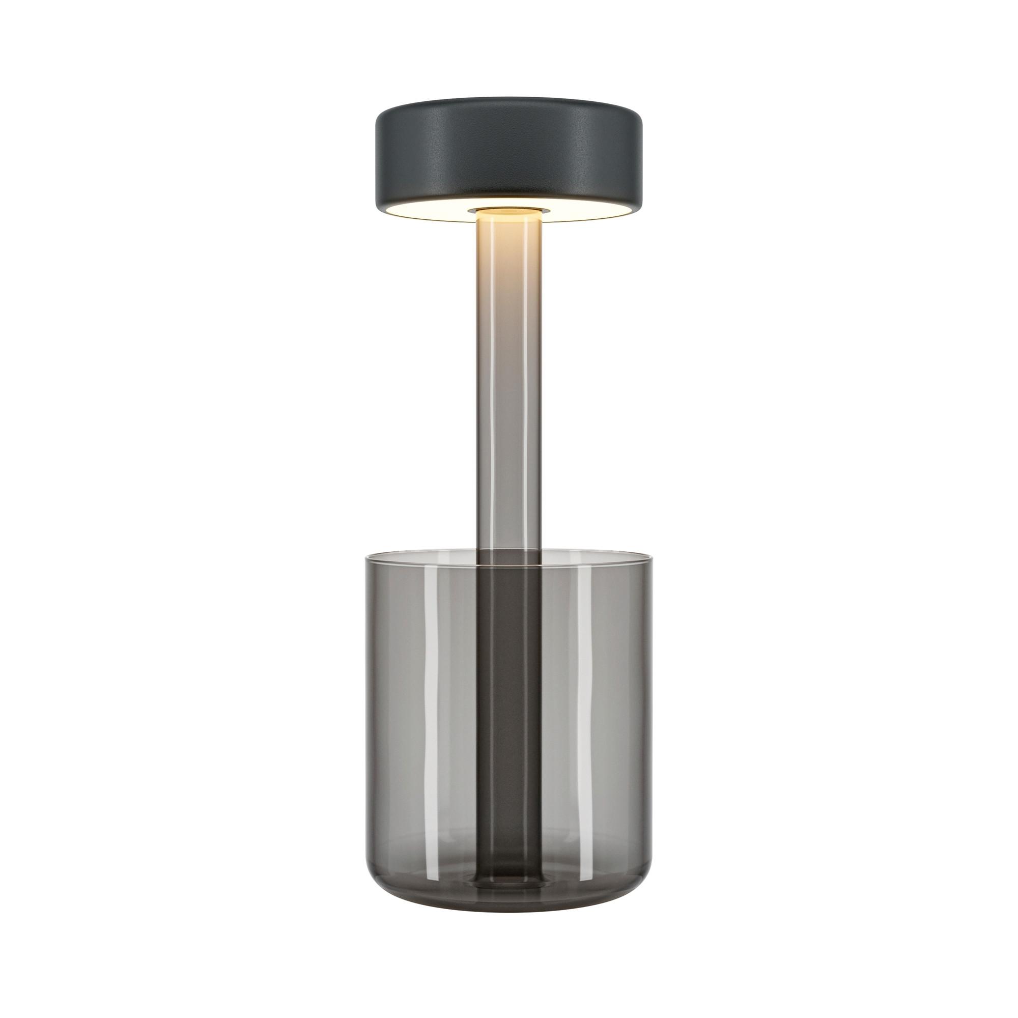 AKKU-TISCHLEUCHTE AI COLLABORATION - Transparent/Schwarz, Design, Glas/Metall (12/34,8cm) - MAYTONI