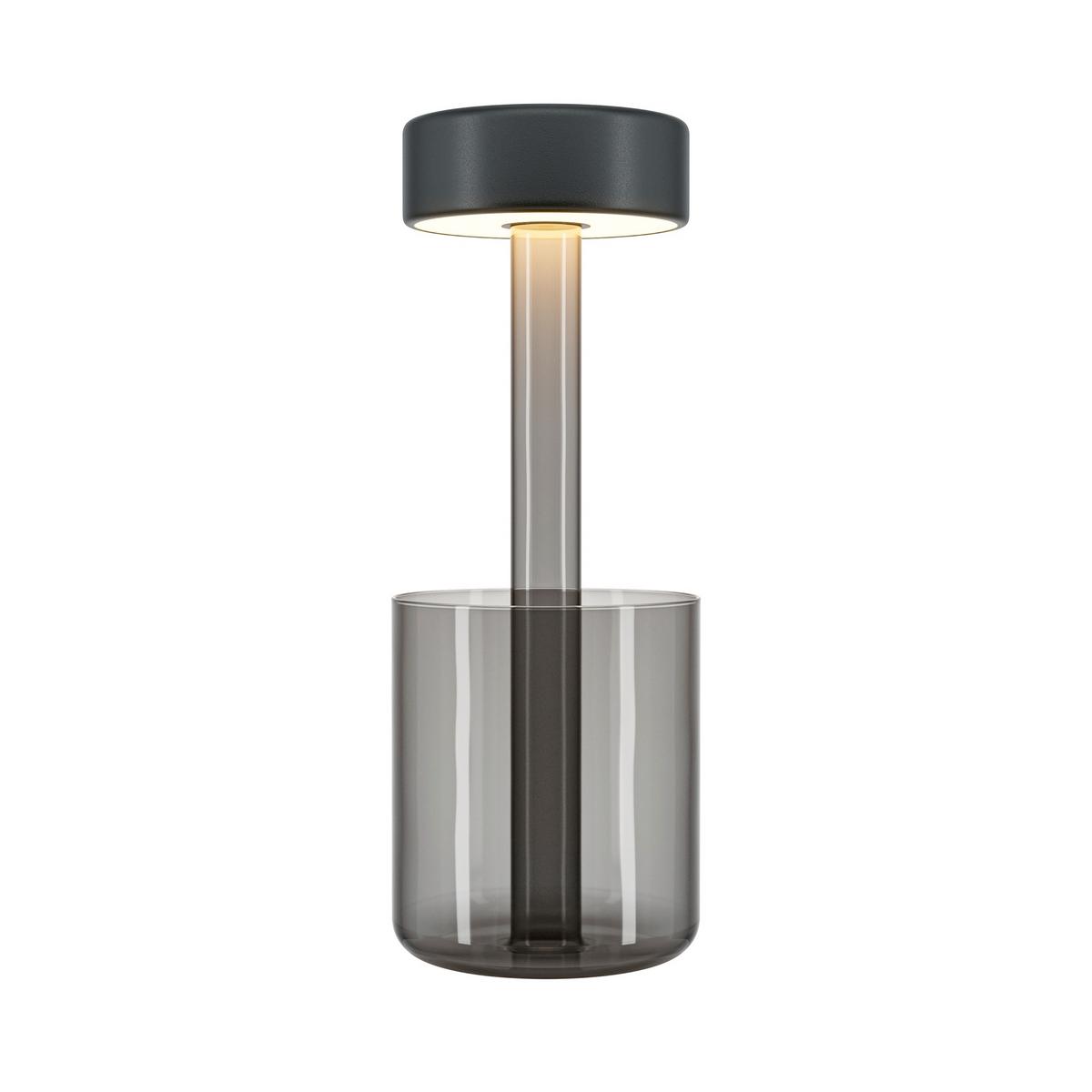 AKKU-TISCHLEUCHTE AI COLLABORATION - Transparent/Schwarz, Design, Glas/Metall (12/34,8cm) - MAYTONI