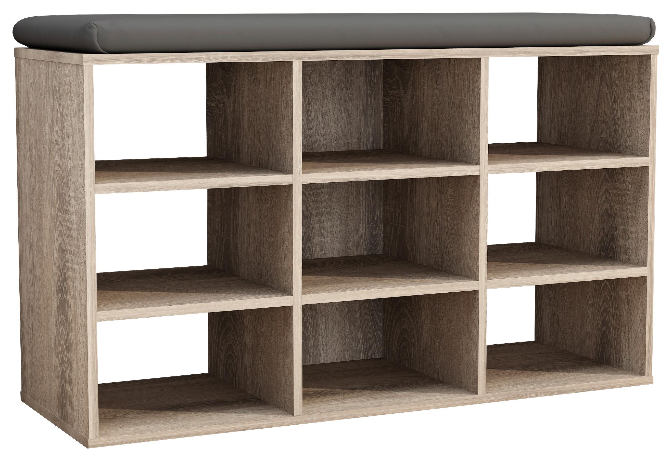 Schuhregal HINSOL Sonoma Eiche ca. 80x50x30cm - Sonoma Eiche, Design, Holzwerkstoff (80/50/30cm) - MID.YOU