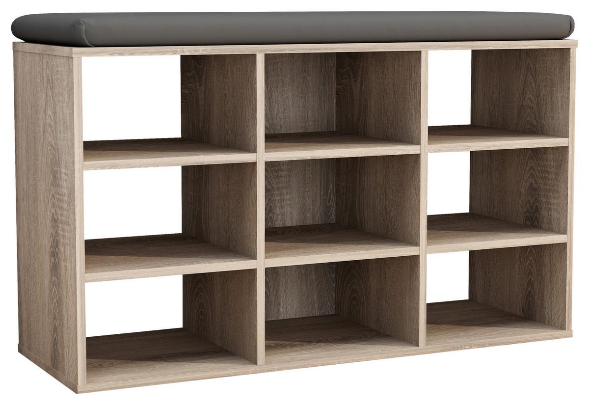 Schuhregal HINSOL Sonoma Eiche ca. 80x50x30cm - Sonoma Eiche, Design, Holzwerkstoff (80/50/30cm) - MID.YOU