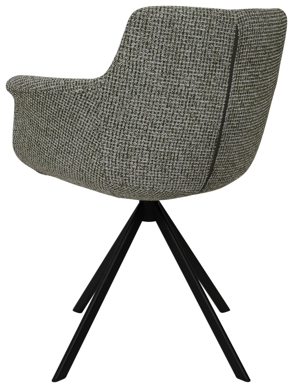 KRZESŁO Z PODŁOKIETNIKAMI PESCARA - zielony/czarny, Design, metal/tkanina (60/80/60cm) - Venda