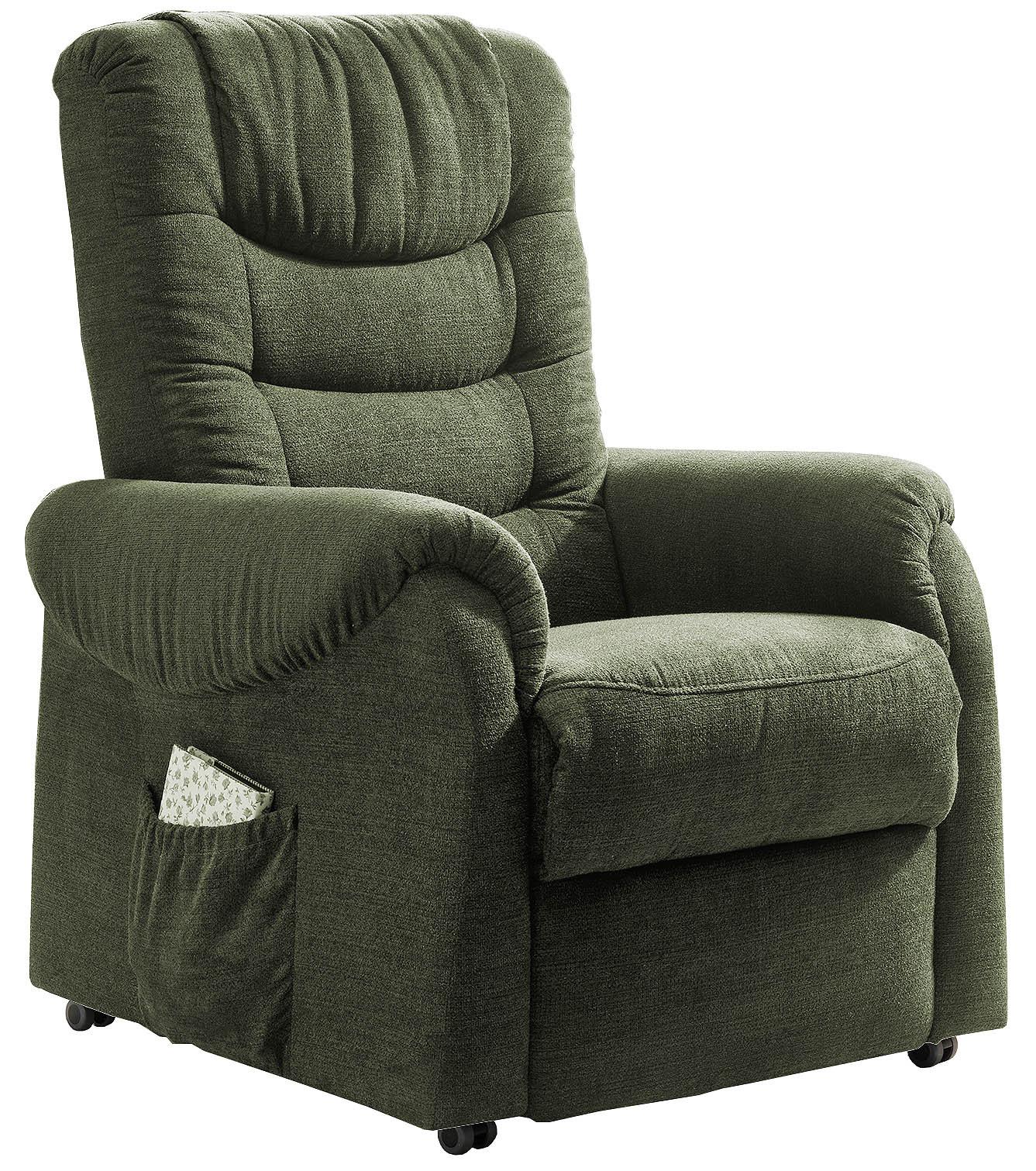 Fernsehsessel Nino Dunkelgrün Nylon/Struktur - Dunkelgrün/Schwarz, Design, Holz/Kunststoff (76/106/94cm) - Livetastic