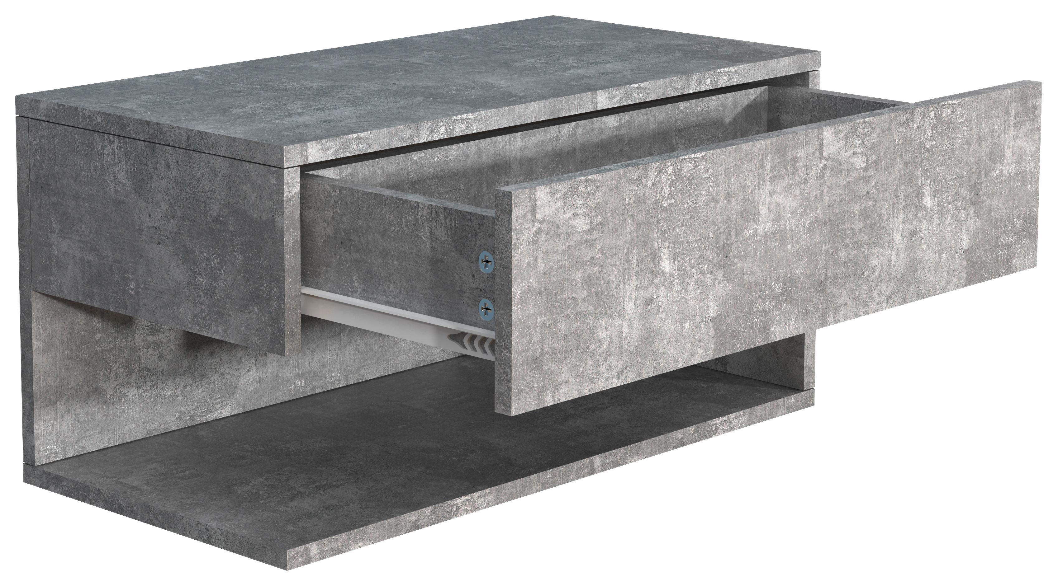 Nočna Omarica Usal Xl 60, Beton - siva, Moderno, leseni material (60/30/32cm) - MID.YOU