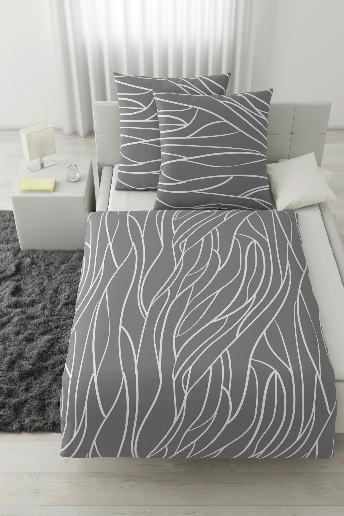 Bettwäsche Juliane XXL Grau ca. 200x200cm - Grau, KONVENTIONELL, Textil (200/200cm) - Mömax