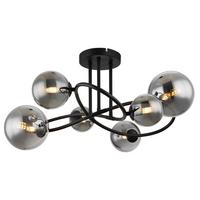 Stropna Led-svetilka Riha, S Sijalko - črna, Design, kovina/steklo (62/59/35cm) - Globo