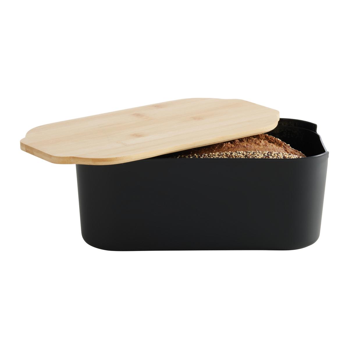 Brotbox Magnus Schwarz - Schwarz, Modern (33/18.5/12cm) - Mömax