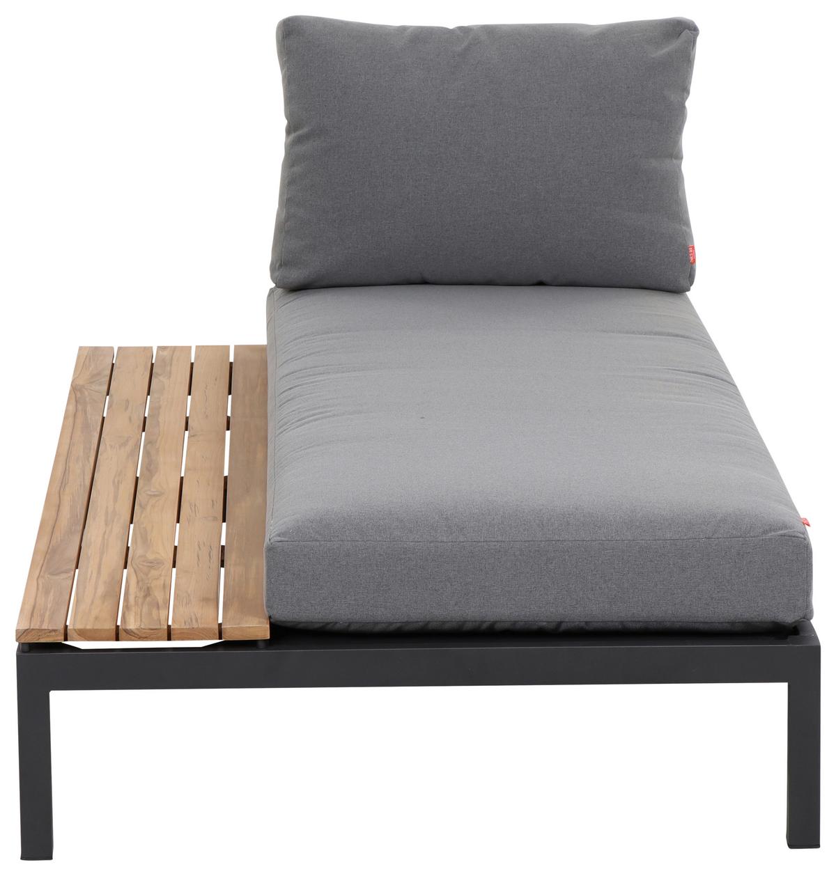 Modul-Loungegarnitur 2-tlg. Grau Teakholz - Anthrazit/Grau, KONVENTIONELL, Holz/Textil - Siena Garden