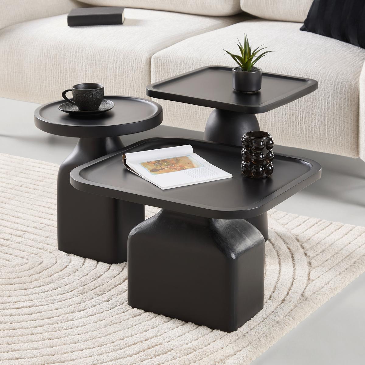 Beistelltisch Noir Schwarz - Schwarz, MODERN, Holz (50/35/45cm) - Premium Living