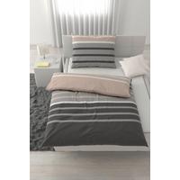 Lenjerie de pat Streif, cca. 140x200/50x70 cm - bej/negru, Konventionell, textil (140/200cm) - Mömax