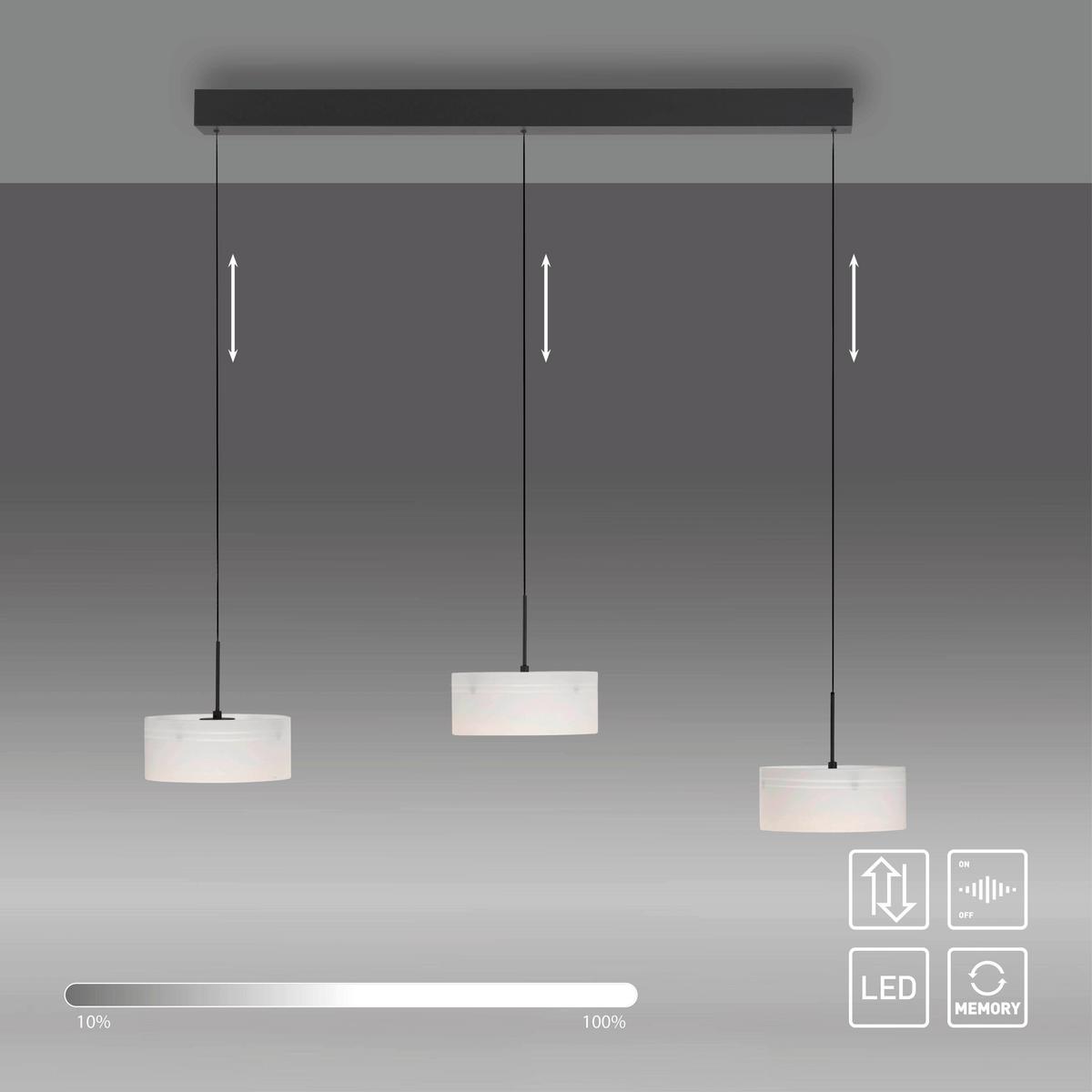 LAMPA WISZĄCA LED 2779-18 MARIKA - czarny, Design, tworzywo sztuczne/metal (105/20/180cm) - Paul Neuhaus