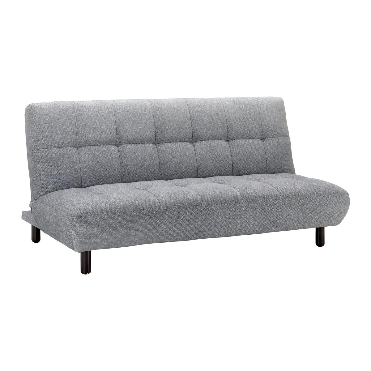 Schlafsofa Camilla Hellgrau Webstoff - Dunkelbraun/Hellgrau, MODERN, Holz/Textil (186/90/106cm) - Bessagi Home