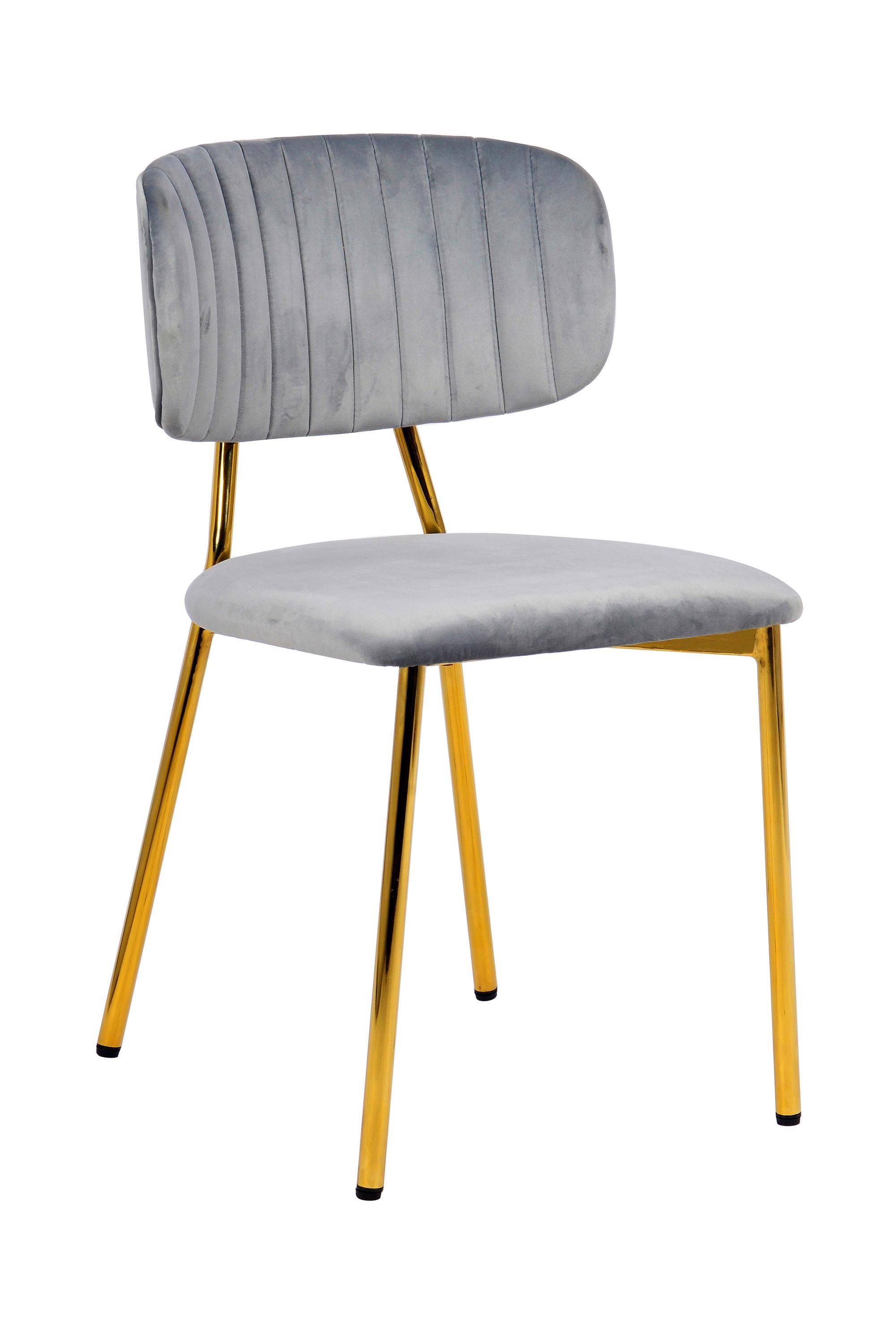 Szék Szett Kian 100 - aranyszínű/szürke, Modern, textil/fém (47/80/51cm) - Kayoom