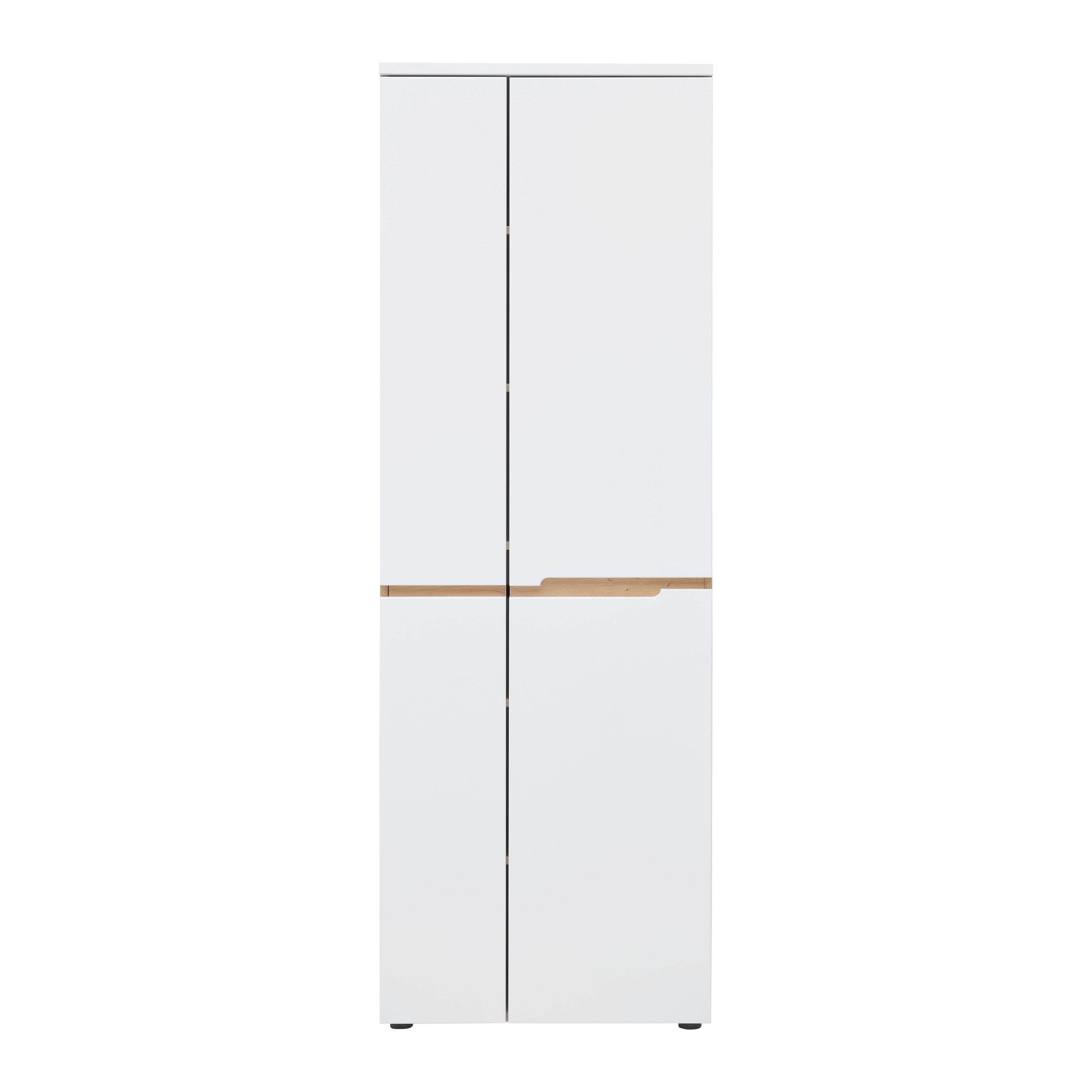 Garderobenschrank Dallas Weiß/Eiche Artisan - Schwarz/Weiß, MODERN, Holzwerkstoff/Kunststoff (65/192/38cm) - Mömax